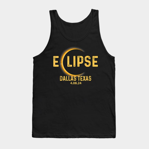 Dallas Texas Tx Total Solar Eclipse 2024 Totality Tank Top by SanJKaka